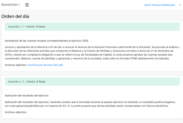 firma digital de actas de junta